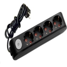 Viko Siyah Dörtlü Anahtarlı Grup Priz 5 Metre