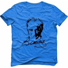 Black Swallow Atatürk Baskılı Pamuklu Bisiklet Yaka T-Shirt