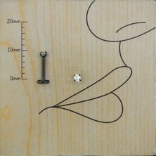 Takıdan Zirkon Tek Taş Siyah Çelik Dudak Kıkırdak Tragus Piercing 8mm