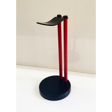 Xrades Siyah, Kırmızı, Turuncu Yuvarlak Kulaklık Standı (Ahşap ve Metal) Stand Stant Tutucu