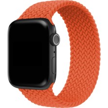 Bushco Store Apple Watch Uyumlu Kordon Kayış Bileklik Örgü Loop Turuncu 38-40 mm