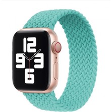 Bushco Store  Bushco Store Apple Watch Uyumlu Kordon Kayış Bileklik Örgü Loop Mint Yeşili 42-44 mm M Beden