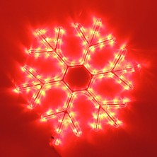 Sunlight LED Işıklı Kar Tanesi Yılbaşı Süsü 220V Kırmızı 35 cm