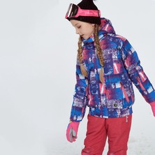Iki Parçalı Kayak Takım Elbise Erkek ve Kız Ceketler Rüzgar Geçirmez ve Su Geçirmez Kalınlaştırılmış
