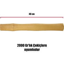 BADEM10 Çekiç Sapı 2000 gr Ergonomik Ahşap Sap 40 cm