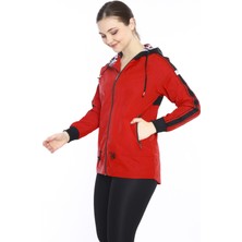 Escetic Spor Kadın Yağmurluk - Rüzgarlık - Kapşonlu İnce Mont -Kadın Ceket - 6560