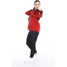 Escetic Spor Kadın Yağmurluk - Rüzgarlık - Kapşonlu İnce Mont -Kadın Ceket - 6560