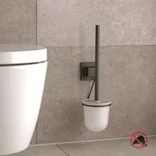 Tekno-tel Yapışkanlı Paslanmaz Tuvalet Fırçası Mat Siyah EF095