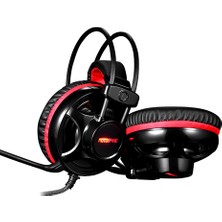 Motospeed H11 50MM Mikrofonlu Kulaküstü Kulaklık - Kırmızı/Siyah (Yurt Dışından)
