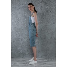 Livanomi Jean Midi Boy Salopet Elbise