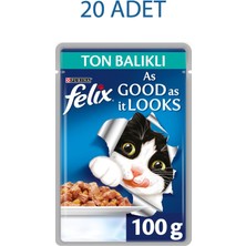 Felix Ton Balıklı Kedi Yaş Maması 100 Gram 20'li Paket