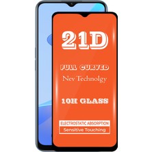 Kzy Oppo A16 Tam Kaplayan 21D Temperli Ekran Koruyucu Cam