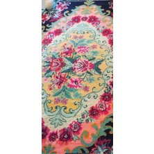 Milas El Dokuma Halı Kilim Karabağ Gül Desenli Kilim
