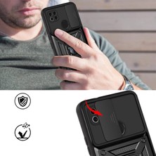 Fibaks Xiaomi Redmi 9c Uyumlu Kılıf Kamera Korumalı Sürgülü Yüzüklü Armor Military Tank Zırh