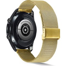 AktarMobile Huawei Watch Gt 3 46 mm Uyumlu Hasır Metal Kordon  Klipsli Tel Örgü Kayış Gold