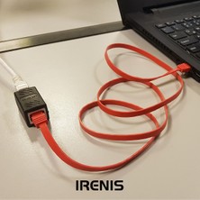 IRENIS CAT6 Uzatma Seti, Yassı Ethernet Kablo ve Ekleyici, Kahverengi, 50 cm