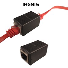 IRENIS CAT6 Uzatma Seti, Yassı Ethernet Kablo ve Ekleyici, Kahverengi, 50 cm