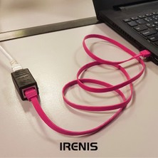 IRENIS CAT6 Uzatma Seti, Yassı Ethernet Kablo ve Ekleyici, Fuşya, 15 metre