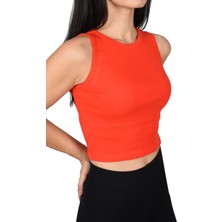 Co&Mi Fitilli Pamuklu Crop- Nar Çiçeği