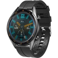 MobaxAksesuar Samsung Galaxy Watch 3 45MM  Kordon  Silikon Şerit Kordon  23 Siyah