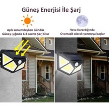 Sinerji Shop 114 Ledli Solar Güneş Enerjili Bahçe Aydınlatması Hareket Sensörlü Lamba 3 Modlu Cob LED