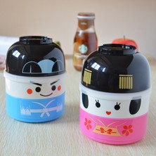 Carino Sevimli Japon Bebek Çift Katmanlı Çift Öğle Yemeği Kutusu (Yurt Dışından)