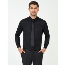 Pierre Cardin Erkek Siyah Slim Fit Uzun Kollu Klasik Gömlek 50243306-VR046
