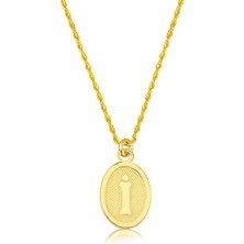 Bilezikci I Harfi Oval Altın Kolye