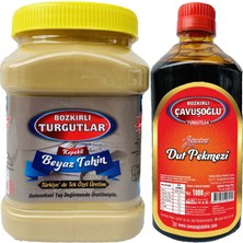 Bozkırlı Turgutlar Beyaz Tek Kavrulmuş Özel Üretim Kepekli Bozkır Tahini 930 gr + Dut Pekmezi 1 kg