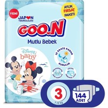 Goon Mutlu Bebek Bezi Bant Fırsat Aylık 3 Beden 7 - 12 kg 144'lü