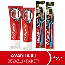 Colgate Aktif Kömür 50 ml Diş Macunu + Zigzag Orta Diş Fırçası Avantajlı Paket x 2 Adet