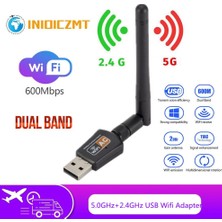 3c Store USB Wifi Adaptörü 802.11B / G / N Anten 600MBPS Usb2.0 Kablosuz Alıcı Dongle Ağ Lan Kartı Tv Kutusu Laptopwi-Fi Için (Yurt Dışından)