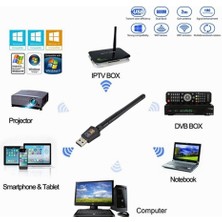 3c Store USB Wifi Adaptörü 802.11B / G / N Anten 600MBPS Usb2.0 Kablosuz Alıcı Dongle Ağ Lan Kartı Tv Kutusu Laptopwi-Fi Için (Yurt Dışından)