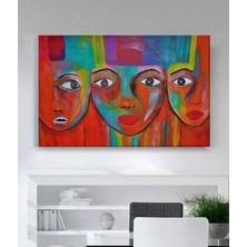Stella Store Renkli Yüzler Kanvas Tablo