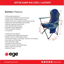 Ege Büyük Xl Katlanabilir Kamp Sandalyesi EB-18633-M1