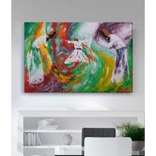 Stella Store Semazenler  Yağlı Boya Görünümlü Kanvas Tablo