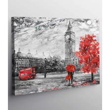 Stella Store Kırmızı Ağaç ve Saat Kulesi Tablosu