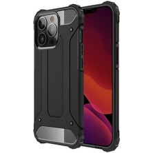 Caseart Apple iPhone 13 Pro Kapak Çift Katmanlı Zırh Tank Kılıf - Siyah