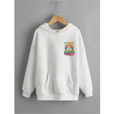 Relax Family Xf Erkek Baskılı Sweatshirt Music Baskılı Beyaz