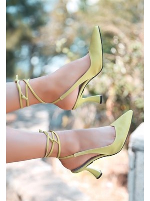 Erbilden Wonna Sarı Cilt Topuklu Ayakkabı