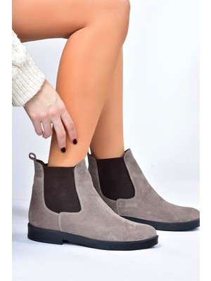 Fox Shoes Vizon Süet Kadın Bot L6671968602