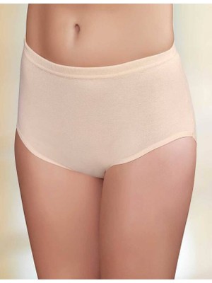 Şahinler Krem Ribana Yüksek Bel Bato Slip 6'lı Ekonomik Paket MB008