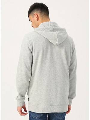 Only & Sons Gri Kapüşonlu Baskılı Sweatshirt