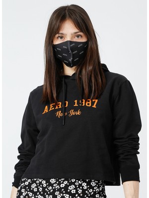 Aeropostale Kadın Siyah Kapüşonlu Sweatshirt