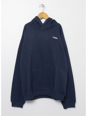 National Geographic Kapüşonlu Standart Kalıp Düz Lacivert Erkek Çocuk Sweatshirt - Teenboy