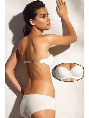 Pierre Cardin 6021 Şeffaf Sırtlı Boş Kap Straplez Sütyen