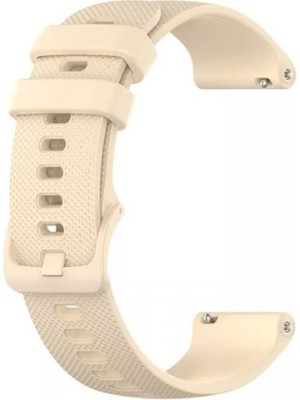 Dlrcase Huawei Watch Gt 3 Elite 46MM Kordon Benekli Kancalı Silikon Bej