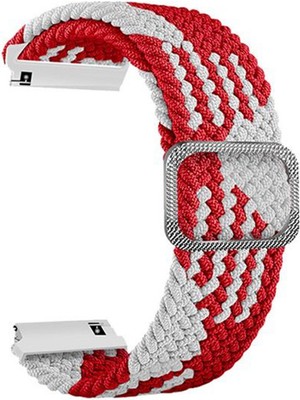 Dlrcase Huawei Watch 3 Elite Kordon Örgülü  Kumaş Ayarlanabilir Krd 01 Kırmızı