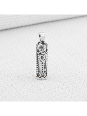 Takılingo Cevşeni Kebir Dua Yazılı Kalp ve Vav Detaylı 925 Ayar Gümüş Cevşen Kolye Ucu