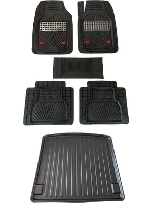 Gold Ford Focus 3 Sedan (2011-2014) Janvier Karbon Havuzlu Paspas + Elmas Kesim Ince Stepne Bagaj Havuzu